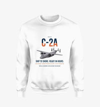 Thumbnail for C-2A Greyhound design on white sweatshirt