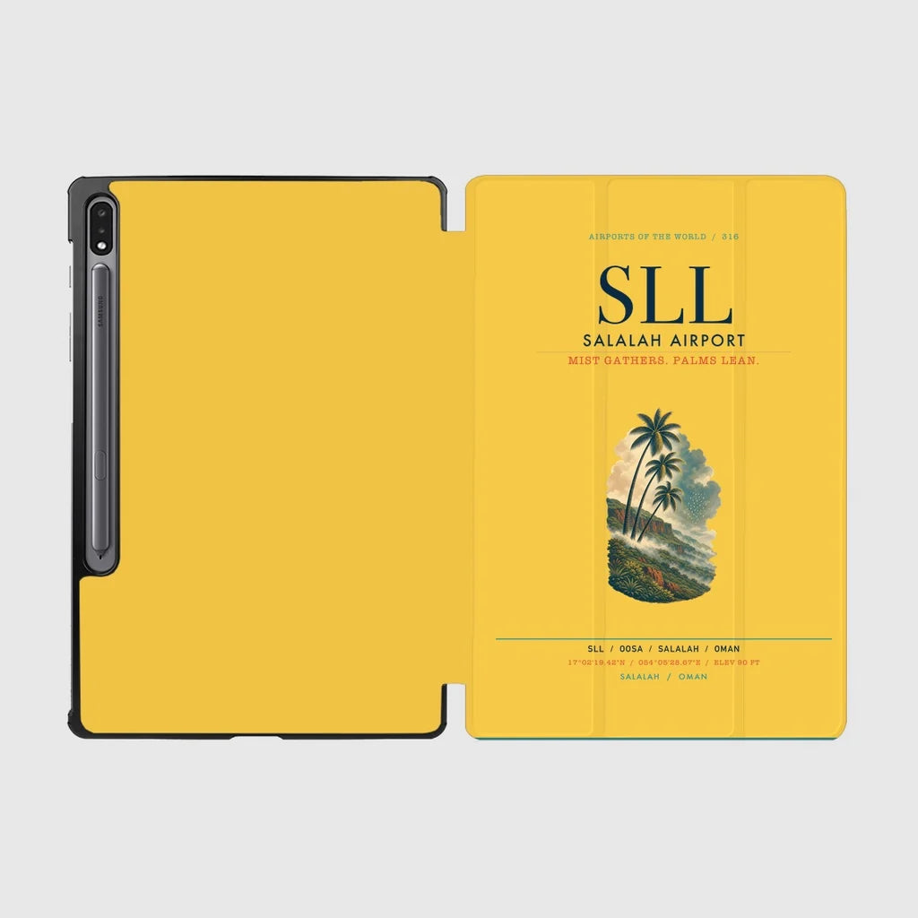 Salalah Airport (SLL) design on yellow samsung tablet tablet case