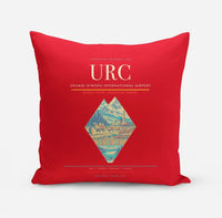 Thumbnail for Urumqi Diwopu International Airport (URC) design on red pillow