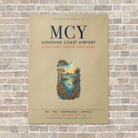 Thumbnail for Sunshine Coast Airport MCY vertical canvas print - no frame - beige background