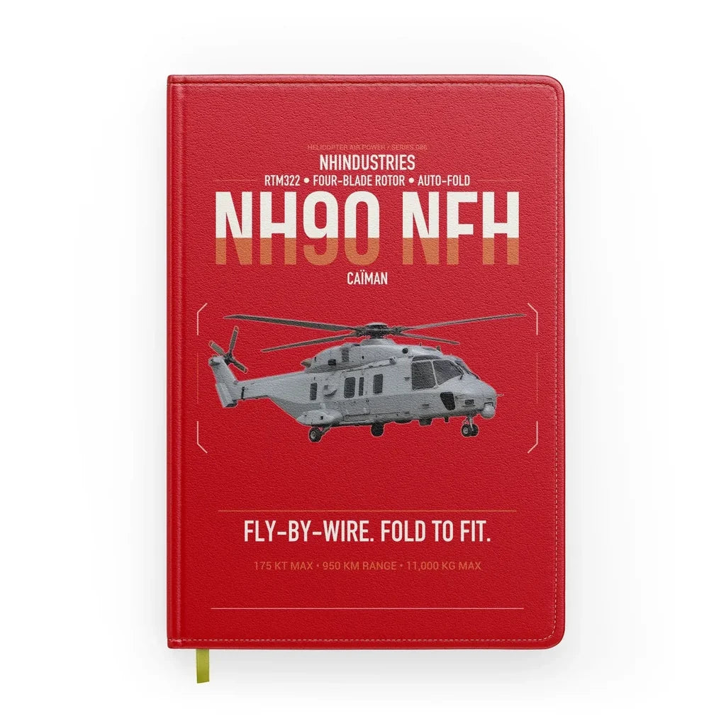 NHIndustries NH90 NFH Caïman design on red notebook