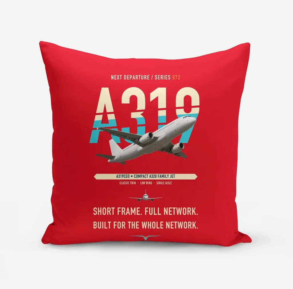 Airbus A319ceo design on red pillow