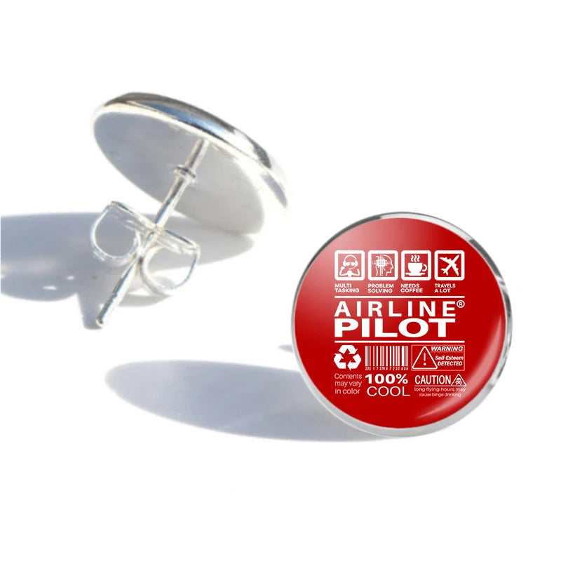 Airline Pilot Label Earrings - view 9