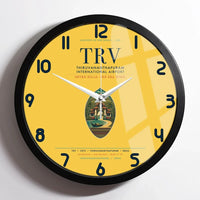 Thumbnail for Thiruvananthapuram International Airport (TRV) design on yellow framed wall clock