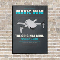 Thumbnail for DJI Mavic Mini vertical canvas print - framed - gray background