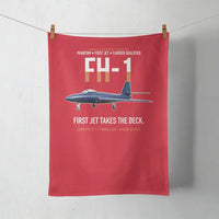 Thumbnail for FH-1 Phantom First Jet Takes the Deck design on red towel