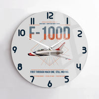 Thumbnail for F-100D Super Sabre design on light gray no frame wall clock