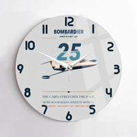Thumbnail for Bombardier Learjet 25 design on light gray no frame wall clock