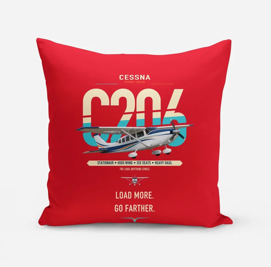 Cessna 206 Stationair design on red pillow