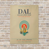 Thumbnail for Dallas Love Field DAL vertical canvas print - no frame - beige background