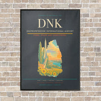 Thumbnail for Dnipropetrovsk International Airport DNK vertical canvas print - framed - gray background