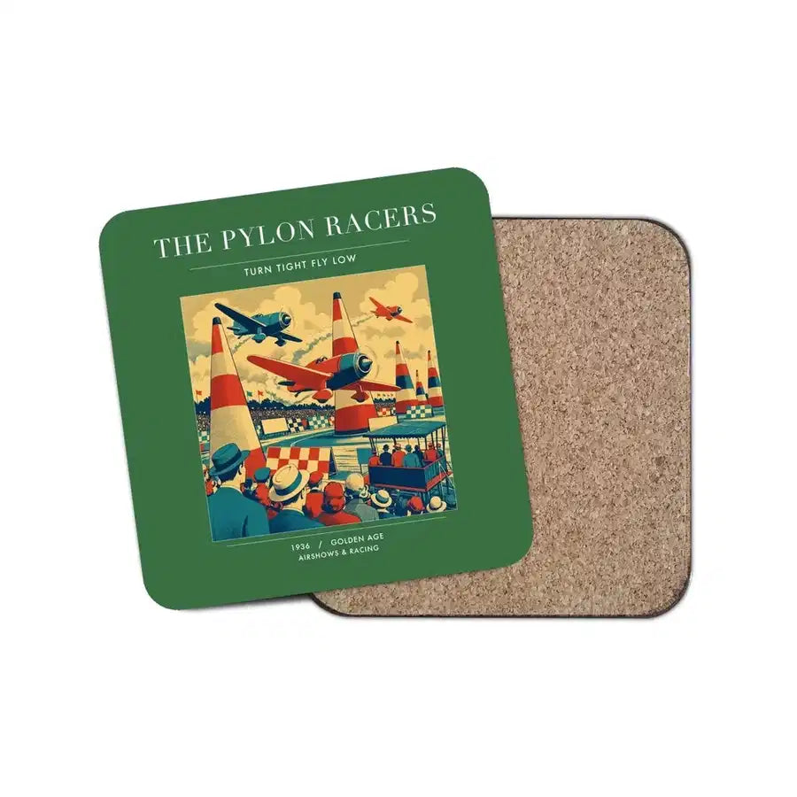 The Pylon Racers - Designed Coasters design on green 1-piece