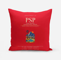Thumbnail for Palm Springs International Airport (PSP) design on red pillow