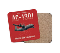 Thumbnail for AC-130J Ghostrider design on red 1 piece coaster