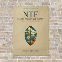 Thumbnail for Nantes Atlantique Airport NTE vertical canvas print - no frame - beige background