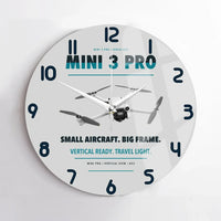 Thumbnail for DJI Mini 3 Pro design on light gray no frame wall clock