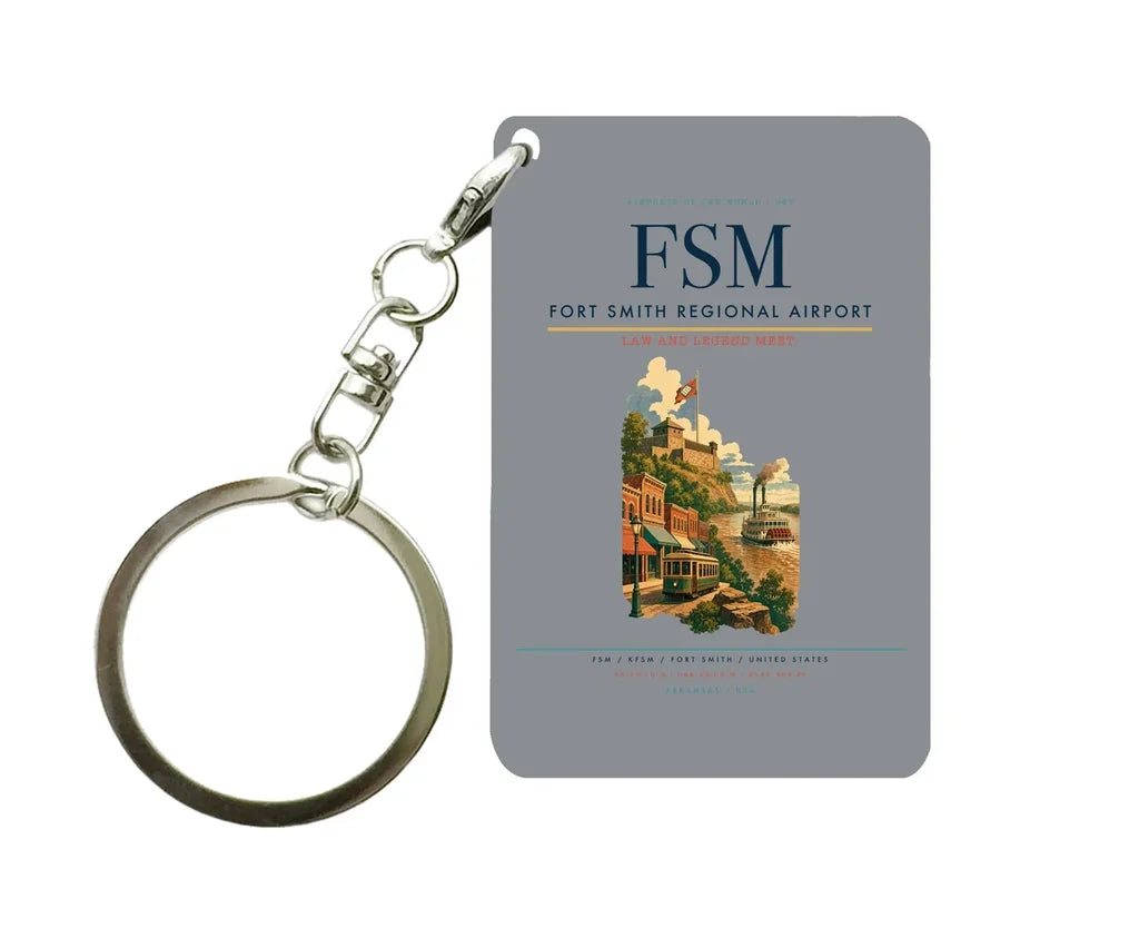 Fort Smith Regional Airport (FSM) design on gray key chain
