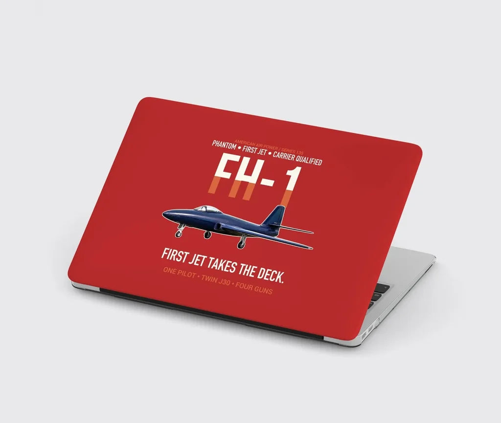 FH-1 Phantom First Jet Takes the Deck design on red MacBook case
