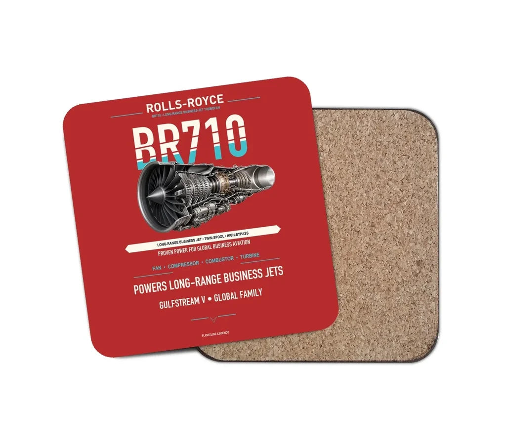 BR710 design on red 1 piece coaster