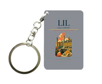 Thumbnail for Lille Airport (LIL) design on gray key chain