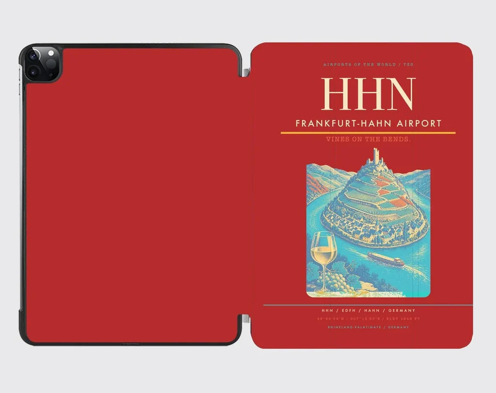 Frankfurt-Hahn Airport (HHN) design on red ipad tablet case