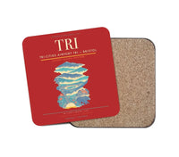 Thumbnail for Tri-Cities Airport (TRI) design on red 1 piece coaster