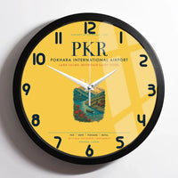 Thumbnail for Pokhara International Airport (PKR) design on yellow framed wall clock
