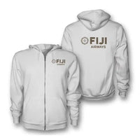 Thumbnail for Fiji Airways Airlines logo on white zipped hoodie