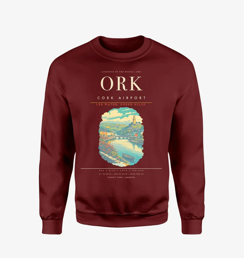 Cork Airport ORK Sweatshirt - Wine Red