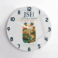 Thumbnail for Sitia Public Airport (JSH) design on light gray no frame wall clock