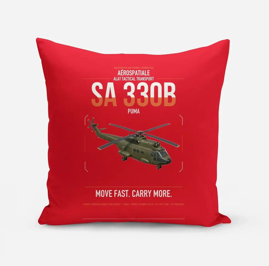 Aérospatiale SA 330B Puma design on red pillow