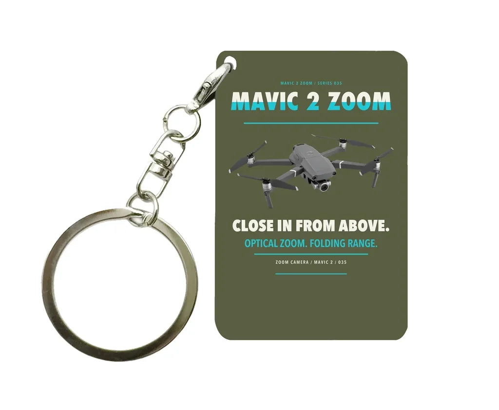 DJI Mavic 2 Zoom Key Chain design on green army key chain