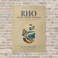 Thumbnail for Rhodes Airport Diagoras RHO vertical canvas print - no frame - beige background