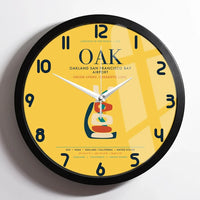 Thumbnail for Oakland San Francisco Bay Airport (OAK) design on yellow framed wall clock
