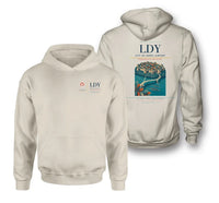 Thumbnail for City of Derry Airport (LDY) design on khaki double-side hoodie