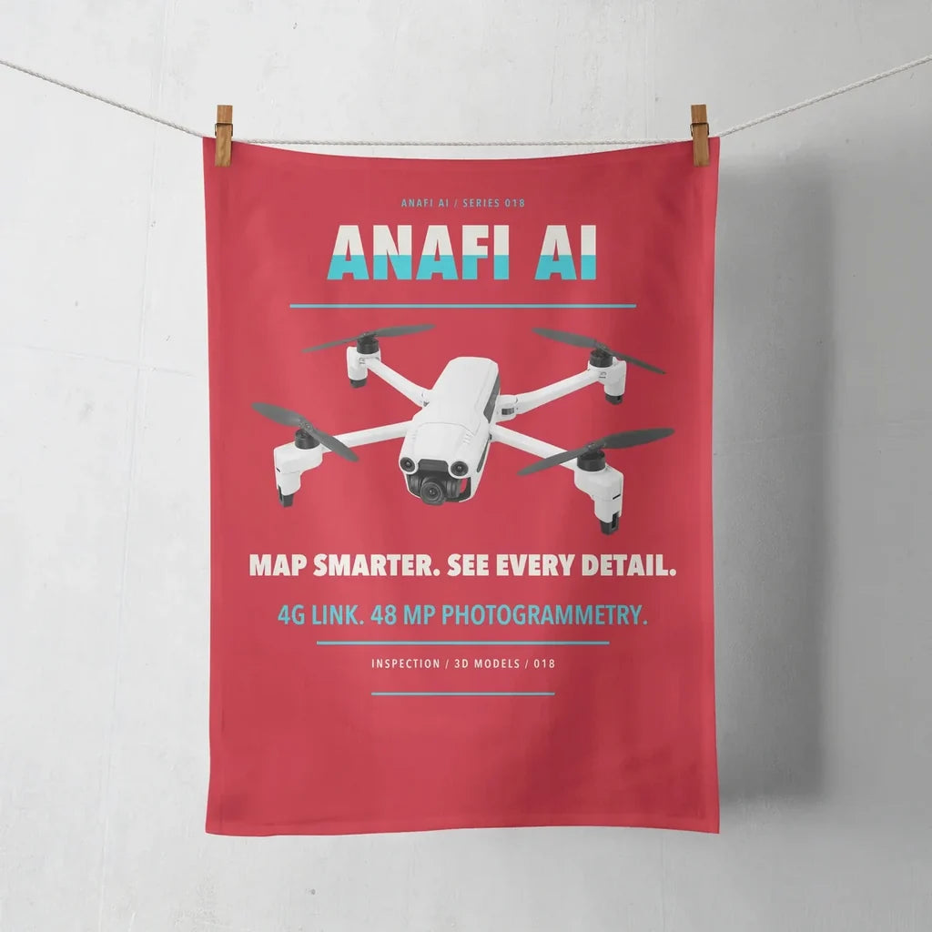 Parrot ANAFI Ai design on red towel