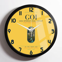 Thumbnail for Goa International Airport Dabolim (GOI) design on yellow framed wall clock