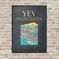 Thumbnail for Inuvik (Mike Zubko) Airport YEV vertical canvas print - framed - gray background