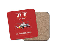 Thumbnail for Airbus H175 design on red 1 piece coaster