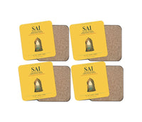 Thumbnail for Siem Reap Angkor International Airport (SAI) design on yellow 4 pieces set coaster