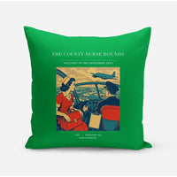Thumbnail for VINTAGE G4481 - The County Nurse Rounds - Designed Pillows design on green