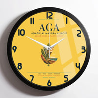 Thumbnail for Agadir Al Massira Airport (AGA) design on yellow framed wall clock