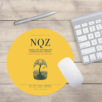 Thumbnail for Nursultan Nazarbayev International Airport Astana (NQZ) design on yellow round mouse pad