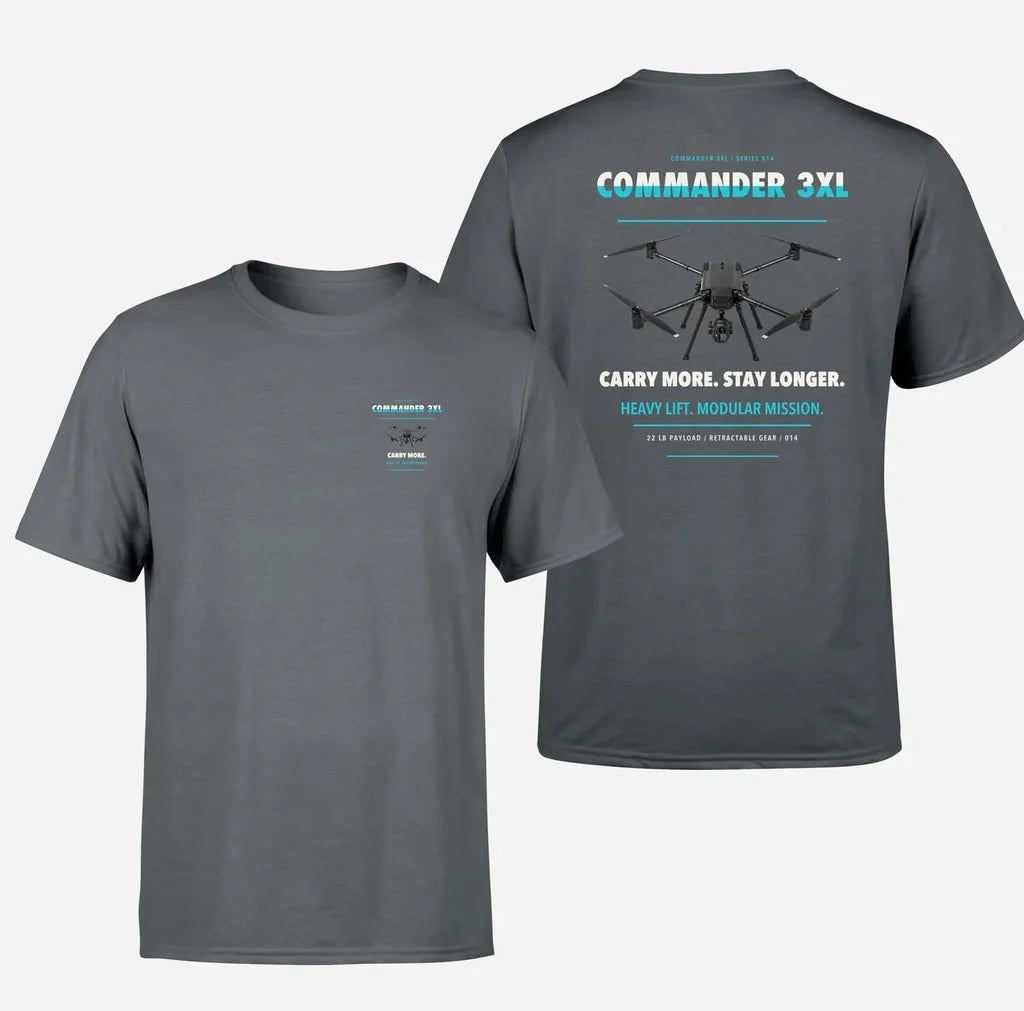 Draganfly Commander 3XL design on gray t shirt