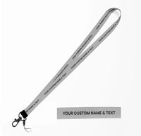Thumbnail for Your Custom Text lanyard and ID holder in light gray