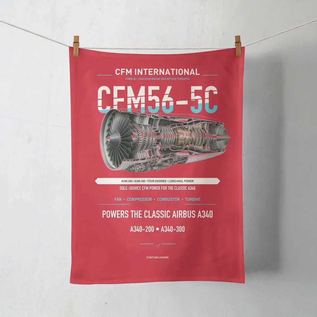 CFM56-5C design on red towel