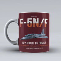 Thumbnail for F-5N F Adversary design on dark red ceramic mug, double-side print