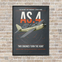 Thumbnail for Fairey Gannet AS.4 vertical canvas print - framed - gray background