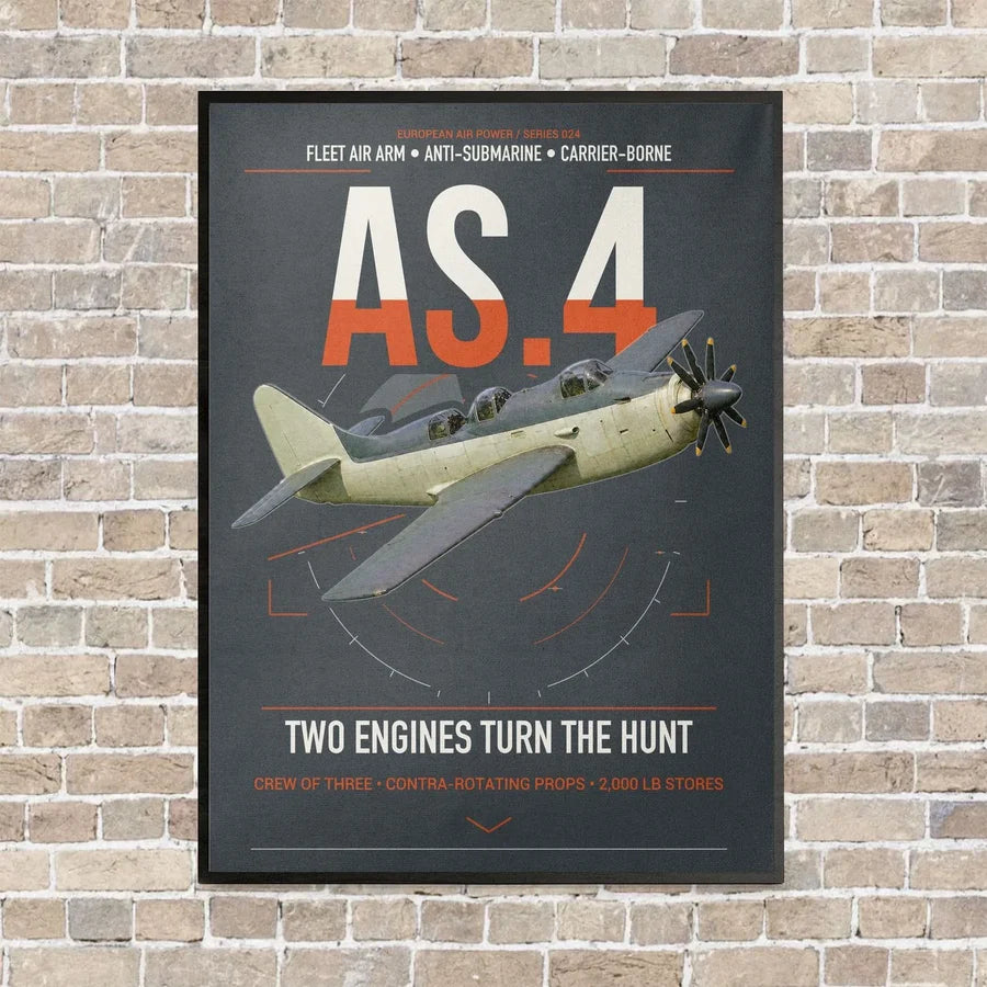 Fairey Gannet AS.4 vertical canvas print - framed - gray background