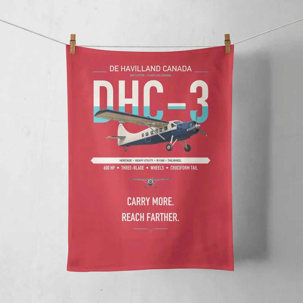 DHC-3 Otter design on red towel